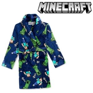 Boy's MINECRAFT Creeper Plush Fleece Pajama Robe